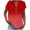 Red, variant on fatyb Womens Printed V Neck Tops Short Sleeve Button V Neck Tshirts Lightweight Summer Beach Blouses