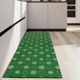 thumbnail image 4 of Green Christmas Snowflake Pattern Kitchen Rug Mat,Kitchen Runner Rugs Non Skid Washable,Decorative Kitchen Floor Mats for Kitchen,Sink,Laundry,17"X47", 4 of 5