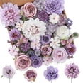 thumbnail image 1 of Flores artificiales Floweroyal Purple Mix Silk Dahlia Roses, 1 of 8
