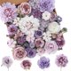 thumbnail image 1 of Flores artificiales Floweroyal Purple Mix Silk Dahlia Roses, 1 of 8