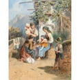 thumbnail image 2 of Carl Goebel the younger 15x18 Gold Ornate Wood Frame and Double Matted Museum Art Print Titled - A Peasant Family Idyl, 2 of 4