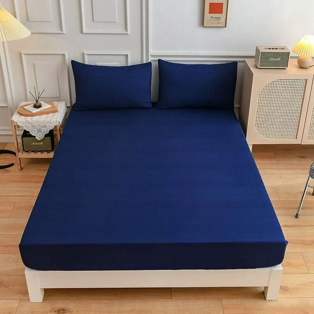 Funda de almohada para cama individual de color sólido, funda de edredón para cama individual o doble de 1,5/1,8 pulgadas de grosor y fibra ultrafina para el hogar