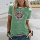 thumbnail image 3 of Camiseta de manga corta con estampado de patrón único para mujer, de verano, de alta definición, con dibujos animados, cuello redondo, tela dulce, otro tipo, 3 of 4