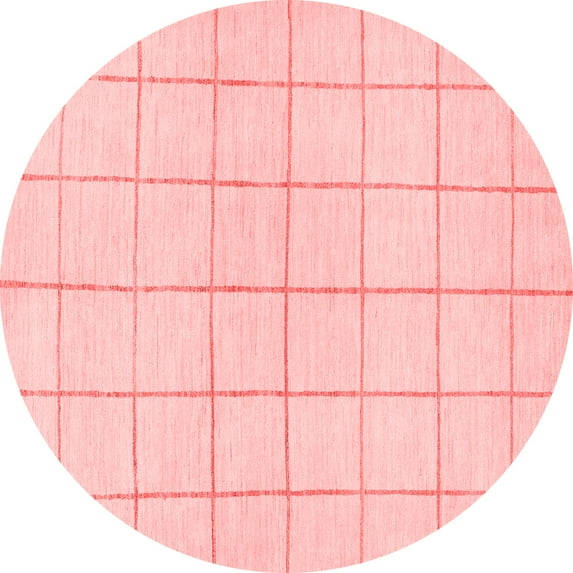 Ahgly Company Machine Washable Indoor Round Solid Red Modern Area Rugs, 4' Round