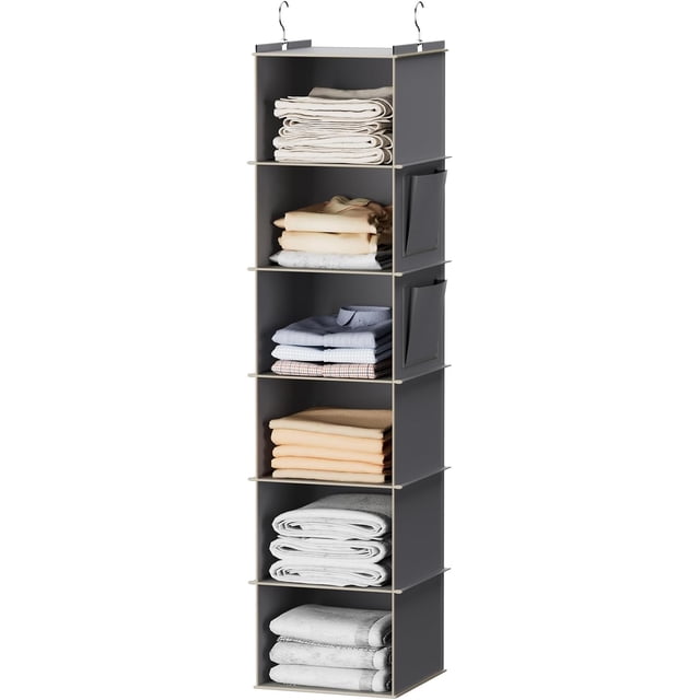 Organizador colgante para armario YOUDENOVA, 6 estantes, gris, no tejido
