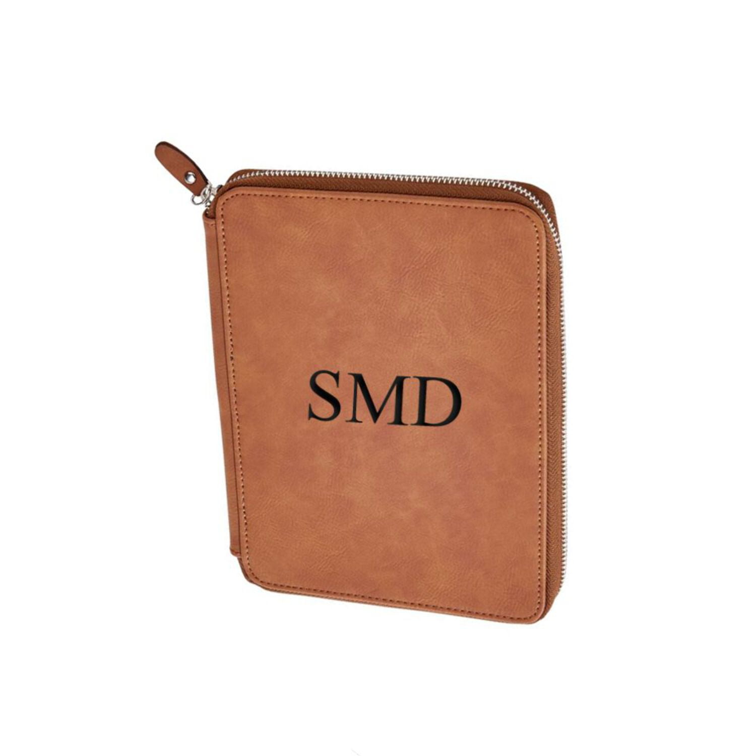 Creative Gifts International 002318 Leatherette Zippered Notepad Case, Caramel