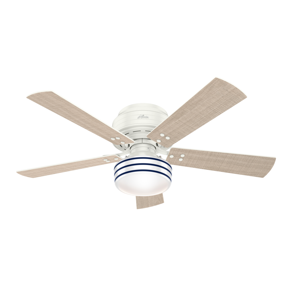 Hunter 52" Cedar Key Damp Rated Fresh White Ceiling Fan with Light Kit