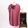 thumbnail image 2 of Jalioing Women's Summer Hooded Tops Plus Size Fashion Casual Short Sleeve Shirts Oversized Comfy Lounge Hoodies, 2 of 6