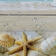 thumbnail image 5 of Creowell Beach Shower Curtain, Nautical Seashell Starfish Sand Blue Sky Beach Theme on Rustic Gray Wooden Shower Curtain Waterproof Fabric Shower Curtain Set with Hooks Aqua Bathroom Decor White, 5 of 7