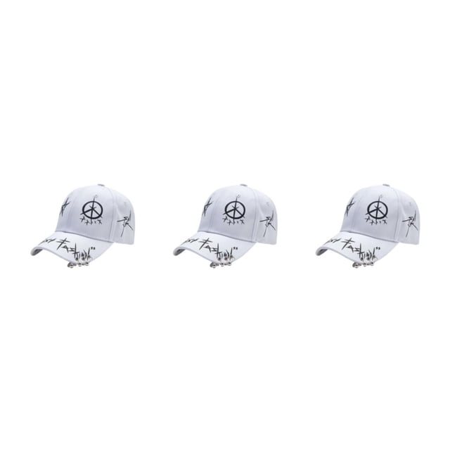 Jumpingount Gorra de béisbol ajustable con estilo para el verano y sombreros de protección solar para mujeres gorras de béisbol anillos blancos Type1 NO1