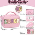 thumbnail image 4 of Lunch Box for Kids Boys Girls Men Women, Insulated Lunch Bag with Buckle Handle for School Work Picnic Travel, Reusable Leakproof Lunchbox Cooler - Chenille Letters, Pink, 4 of 7