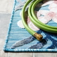 thumbnail image 4 of SAFAVIEH Cabana Kade Botanical Indoor/Outdoor Runner Rug, Aqua/Ivory, 2' x 5', 4 of 11