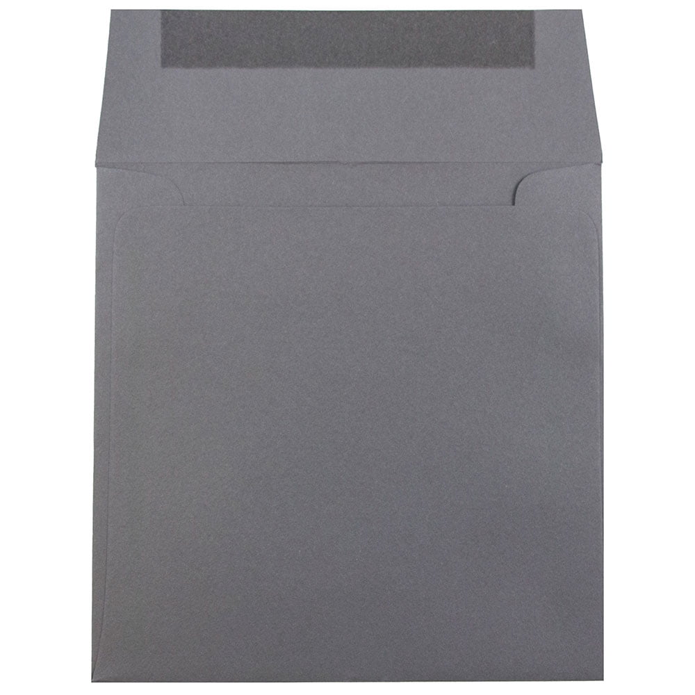 JAM Paper 6 x 6 Square Envelopes, Dark Grey, 25/Pack