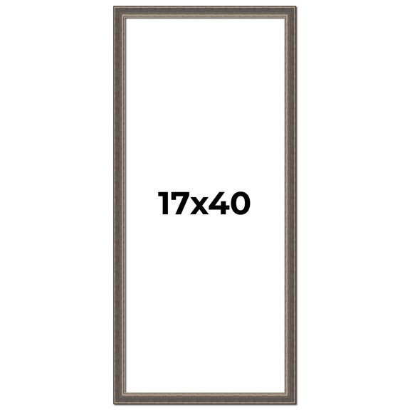 17x40 Frame Silver Real Wood Picture Frame Width 1.25 Inches | Interior Frame Depth 0.5 Inches |