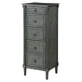 thumbnail image 1 of Elm Solid Wood 5-Drawer Chest, Antique Gray, 1 of 5