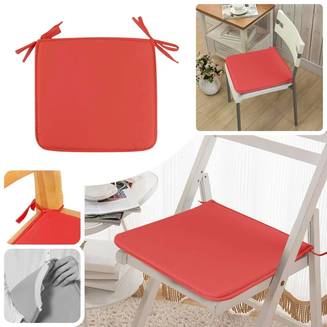 JENIKR Seat Cushion Chair Cushions with Ties Square Strap Garden Chair Pads Seat Cushion for Outdoor Bistros Stool Patio Dining Room Cushion Red