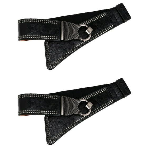 WORGEOUS 2 pcs  Girdle Elastic Wide Waistband Decorative Cummerbund for Lady Women Girls