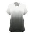 thumbnail image 4 of Pluse Size Tops for Womens V-Neck Short Sleeve Sports Blouses Solid Summer Oversized T-shirt, 4 of 4