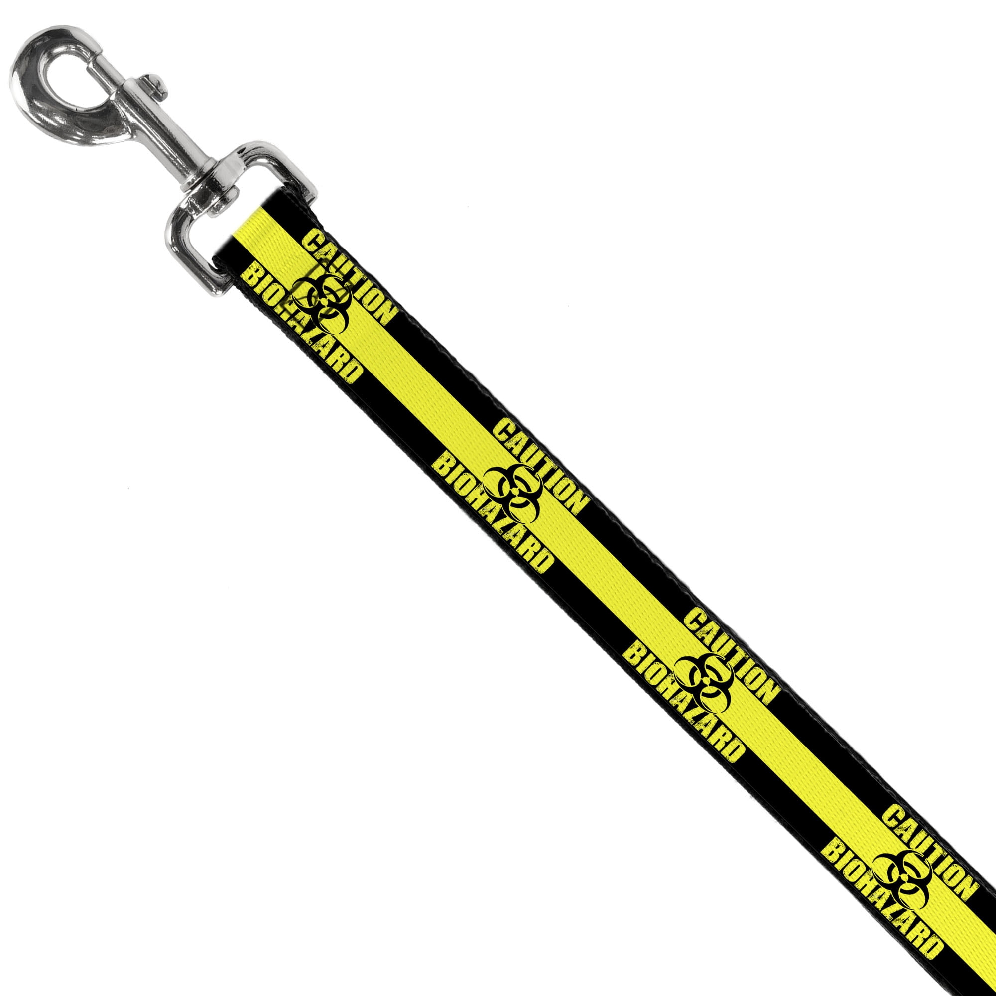 Buckle-Down Pet Leash, Dog Leash, Caution Biohazard Black Yellow, 6 Feet Long 1.0 Inch Wide