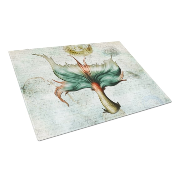 Caroline's Treasures Mermaids and Mermen Mermaid Tail Glass Cutting Board Large