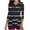 Black, variant on Darzheoy Womens Tops Fall Solid Color Stripped Hoodless Lightweight Pullover Sweatshirts Comfortable Loungewear Mid-Length 3/4 Sleeve Drop Shoulder V-Neck Trendy Blouses