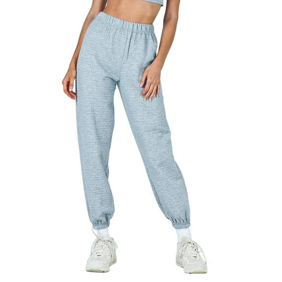 Seyurigaoka Womens Casual Loose Joggers Trousers Elastic Mid Waist Sports Running Pants Solid Color Workout Fitness Street Sweatpants