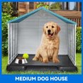 thumbnail image 3 of Dextrus Large Plastic Dog House with Air Vents and Elevated Floor,Water Resistant Dog Puppy Shelter for Indoor and Outdoor Use,Spacious and Durable(28.5"L*26"W*28"H, Blue), 3 of 6