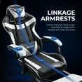thumbnail image 4 of Gaming Chair,Seenda Video Game Chair with Footrest and Lumbar Support, Ergonomic Computer Chair Height Adjustable with Swivel Seat and Headrest, White, 4 of 9