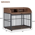 thumbnail image 7 of EUROCO 44" Heavy Duty Dog Crate,Wooden Dog Crate End Table with 4 Lockable Wheels,Sliding Barn Door and 2 Open Shelves,Furniture Style Large Dog Kennel Indoor for Large/Medium Dog,Brown, 7 of 7