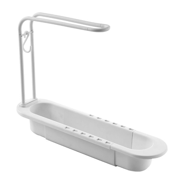 Escurridor de esponja telescópico para fregadero bandeja con colgador para paños de cocina para el hogar y la cocina