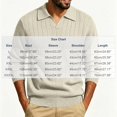 thumbnail image 3 of Men’s Long Sleeve Sweater Open V‑Neck Half Placket Textured Cable Knit Pullover Casual Relaxed Fit Collared Top, 3 of 8