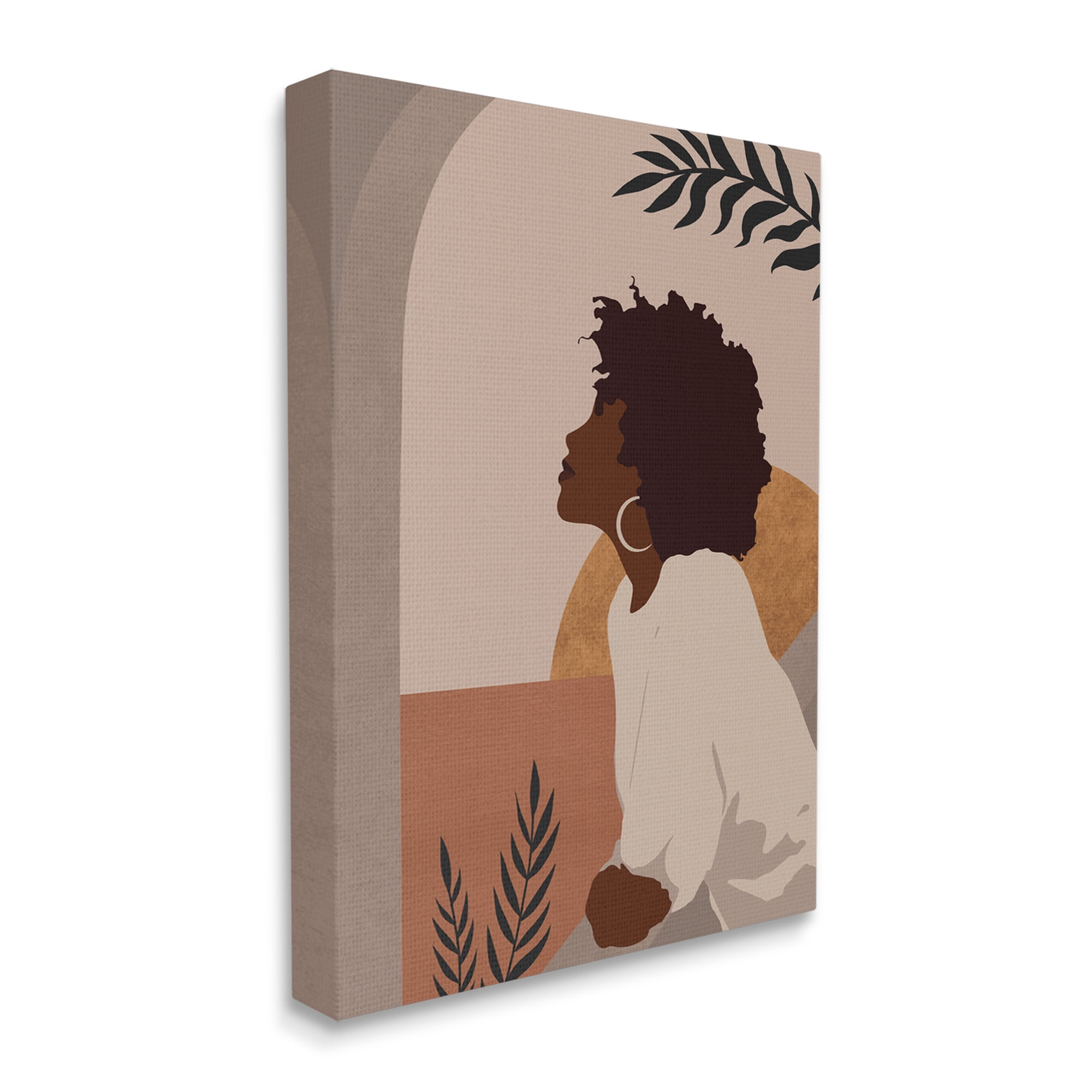 Stupell Industries Summer Vibe Girl Portrait Botanical & Floral Painting Gallery Wrapped Canvas Print Wall Art, 16 x 20
