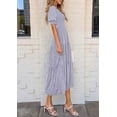 thumbnail image 6 of PRETTYGARDEN Women's 2025 Summer Casual Midi Dresses Square Neck Short Sleeve Smocked A Line Floral Flowy Elegant Boho Dress, 6 of 7