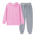 thumbnail image 2 of KAUOD Boys Girls Cotton Sweatpants Set Ribbed Cuffs Joggers Pants Outfits Teen Kids Plain Casual Pullover Hoodies Clothes, 2 of 9