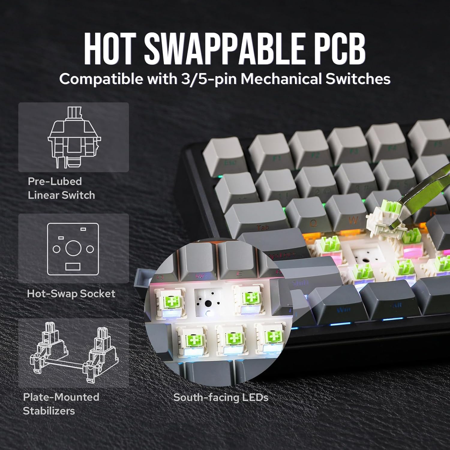 AULA F75 Max Wireless Mechanical Keyboard with TFT Screen photo 3