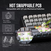 AULA F75 Max Wireless Mechanical Keyboard with TFT Smart Screen, Tri-Mode Connectivity, Hot Swappable, RGB Backlit, Volume Knob, 75% Gasket Mount (Black Gradient)