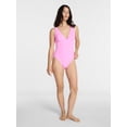 thumbnail image 2 of Time and Tru Women's and Women's Plus Ribbed Plunge One Piece Swimsuit, Sizes XS-3X, 2 of 5