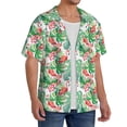 thumbnail image 2 of Sikiie Flamingo And Monstera Men's Wrinkle Free Untucked Cuban Shirt Business Casual Button Down Shirts Short Sleeve ShirtLarge, 2 of 5