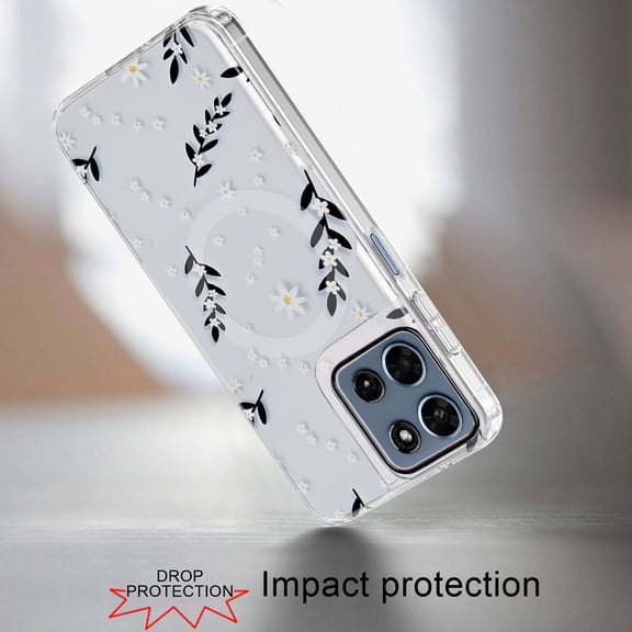 Phone Case for Motorola Moto G Play 5G 2026 Shockproof Dual Layer TPU IMD Print Rugged Anti-Slip Grip Drop Protection Scratch Resistant Slim Fit Glossy Floral Heart Aesthetic Cover Clear