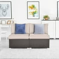 thumbnail image 3 of Gymax 2PCS Patio Sectional Armless Sofas Outdoor Rattan Furniture Set w/ Cushions, 3 of 10