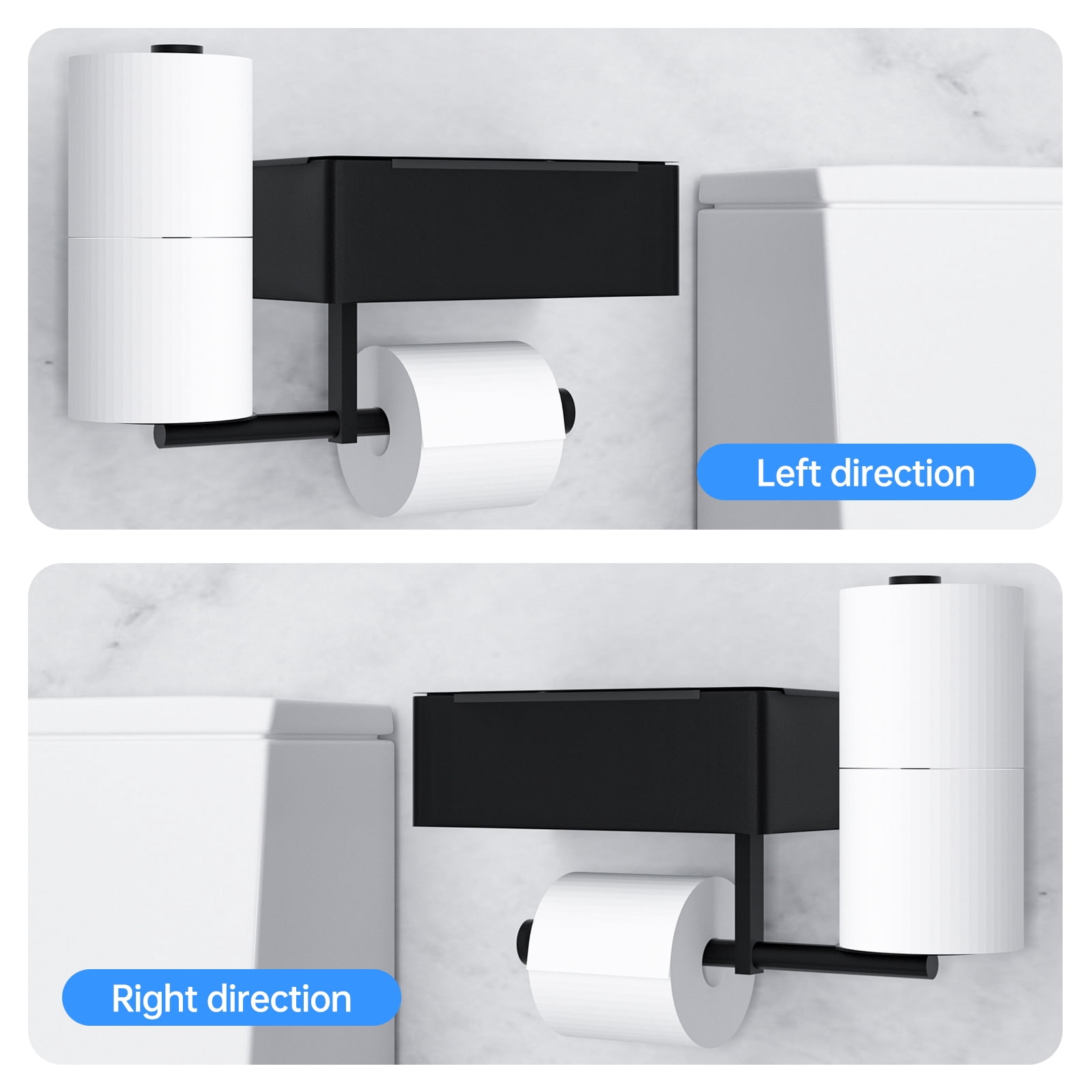 Goaxuzt Toilet Paper Holder Wall Mount Stainless Steel Shelf with Toilet Roll Storage & Wipes Dispenser for Bathroom