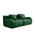 thumbnail image 6 of Aukfa 83" Boneless 2-Seater Modular Loveseat Sectional Sofa, 27.5" Deep Seat, Teddy, Green, 6 of 8