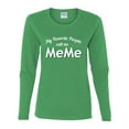 thumbnail image 2 of Wild Bobby My Favorite People Call Me MeMe Mother's Day Women Graphic Long Sleeve Tee, Kelly, Medium, 2 of 5