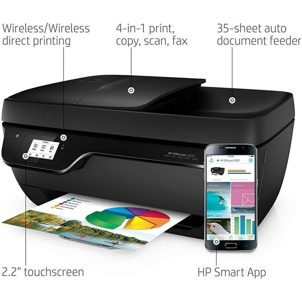 HP 3830 All-in-One Wireless Printer : fax (K7V40A) - Walmart.com