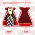 thumbnail image 4 of Benylion Princess Dress With Cape for Girls Queen of Hearts Christmas Birthday Party Cosplay Costume Toddler Ruffle Sleeve Fancy Outfit Gift for 9-10 Years, 4 of 6