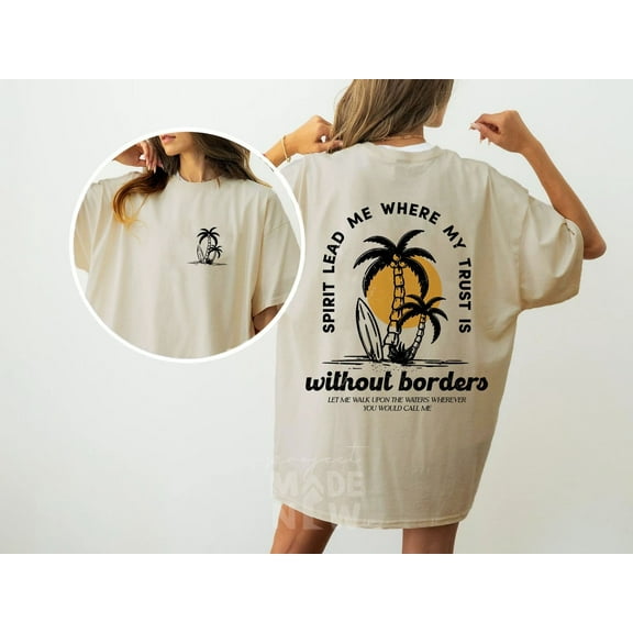 Christian Tshirt, Beachy Tee Trendy Oversized Tee Shirt, Baptism Gift, Ocean Inspired Style, Jesus Shirt, Retro Graphic T, Faith Beach Teen