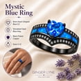 thumbnail image 4 of Black Engagement Ring for Women Mystic Topaz CZ Heart Promise Ring  Gift for Her Ginger Lyne, 4 of 8