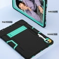 thumbnail image 5 of SaniMore Hybird Case for Samsung Galaxy Tab S9 Plus/X810/X816B/S9 FE Plus, Rugged Heavy Duty Protective Cover Hidden Kickstand Dual Angle Stand Shockproof Anti-drop Shell, Black+Mint, 5 of 7