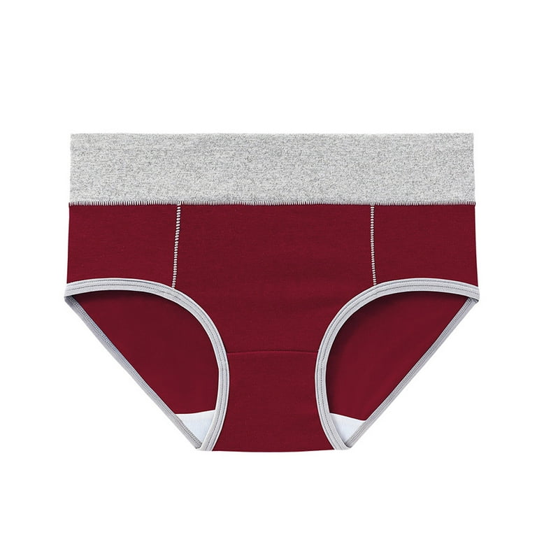 Puntoco 5PC Women Solid Color Patchwork Briefs Panties Underwear