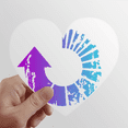 thumbnail image 1 of Cut Around Repeated Lines Heart Vinyl Sticker Bicycle Bottle Decal, 1 of 3